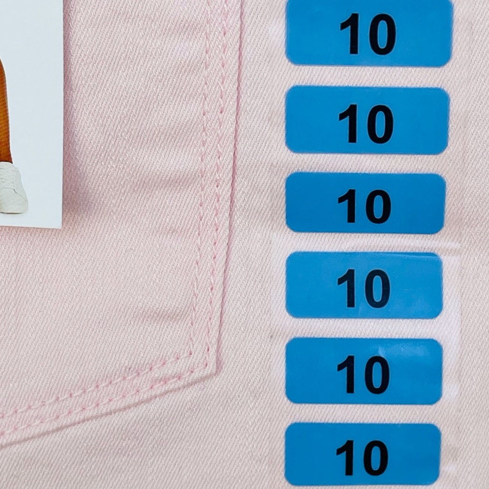 Jessica Simpson Denim High Rise Short Side Slit Relaxed Fit 5” Stretch Pink - Picture 10 of 10